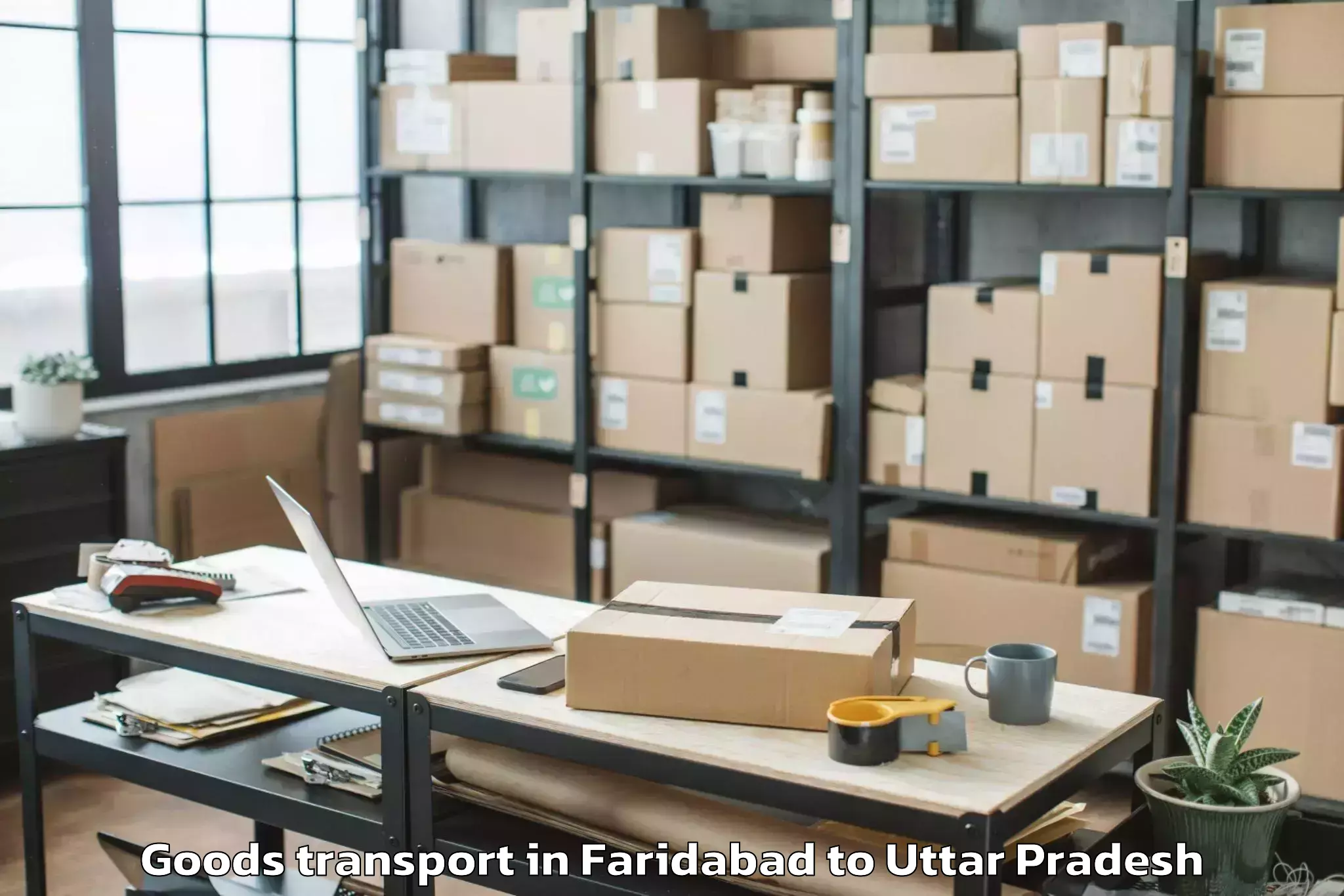 Book Faridabad to Lalganj Ajhara Goods Transport